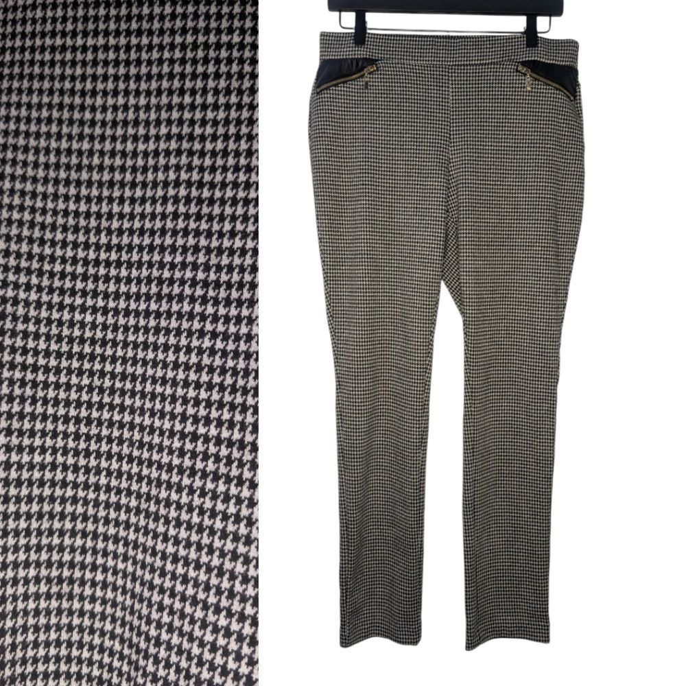 Women's Rafaella Comfort Houndstooth Black & White Stretch Pants, Size 10 Petite